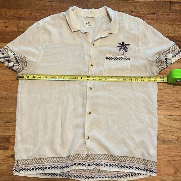 Marine Layer Embroidered Resort Shirt Men’s large  Button Up Short Sleeve Palms - Picture 6 of 12